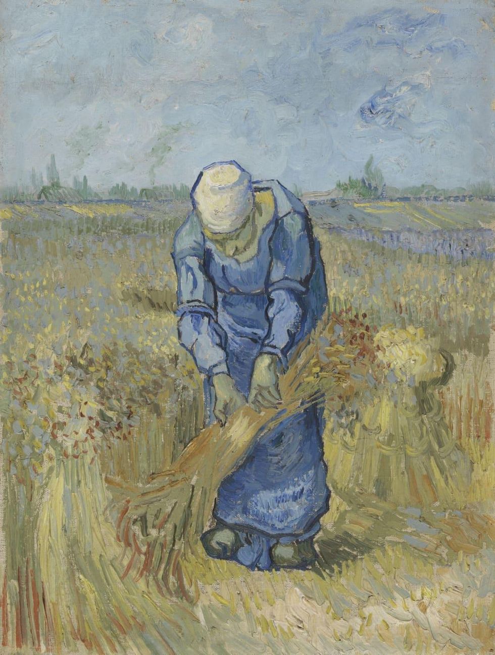 MFAH:Vincent van Gogh: His Life in Art, Peasant Woman Binding Sheaves (after Millet)