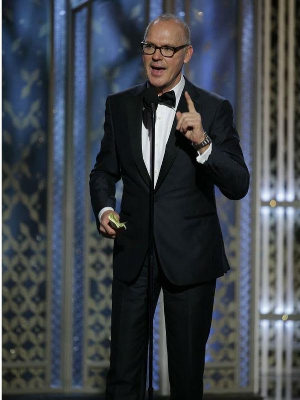 Michael Keaton at the 2015 Golden Globe Awards