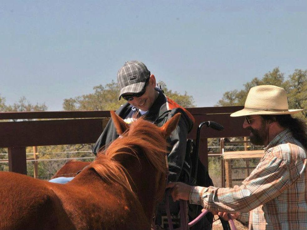 Mike Beck and horse at Joyful Horse Austin benefit