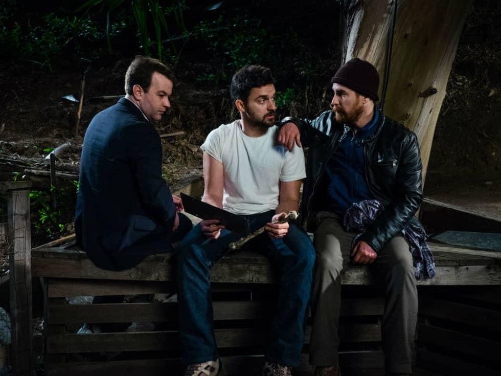 Mike Birbiglia, Jake Johnson and Sam Rockwell in Digging for Fire