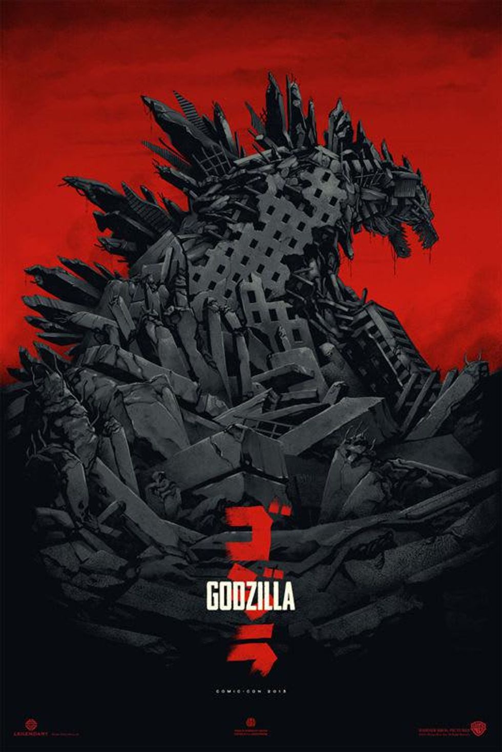 Mondo teaser poster for 2014 Godzilla at comic con