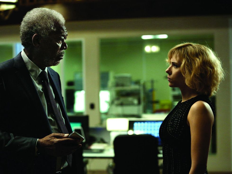 Morgan Freeman and Scarlett Johansson in Lucy