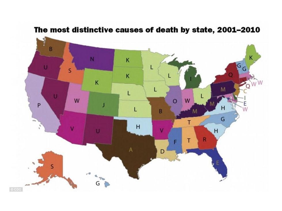Most distinctive deaths map