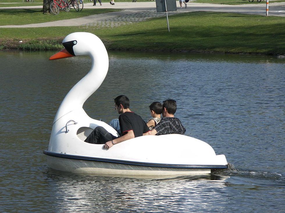 Munich OIympic Park swan boats