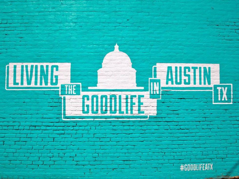 mural on office of GoodLife Realty on E. Cesar Chavez