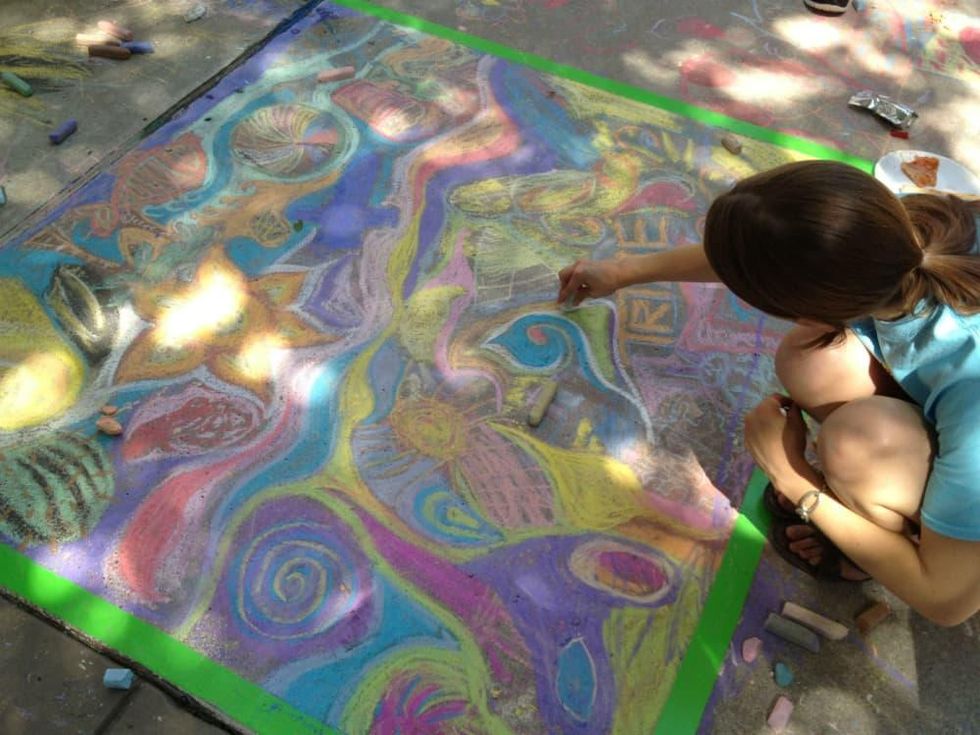 Nasher Xchange sidewalk chalk art