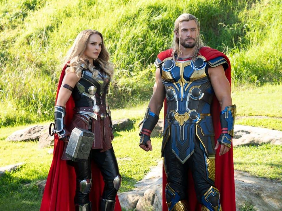 Natalie Portman and Chris Hemsworth in Thor: Love and Thunder