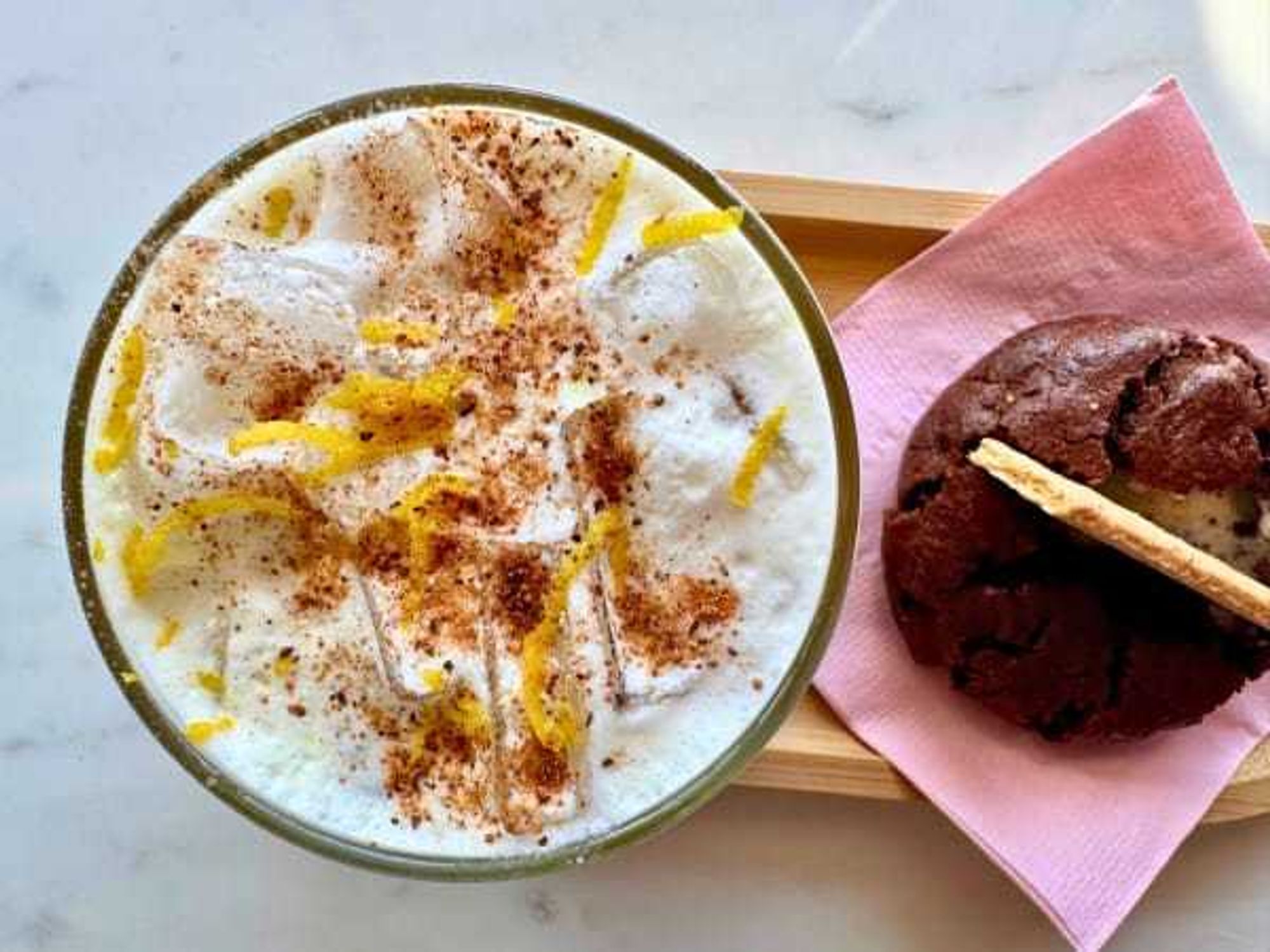 Neon Belly drink and cookie