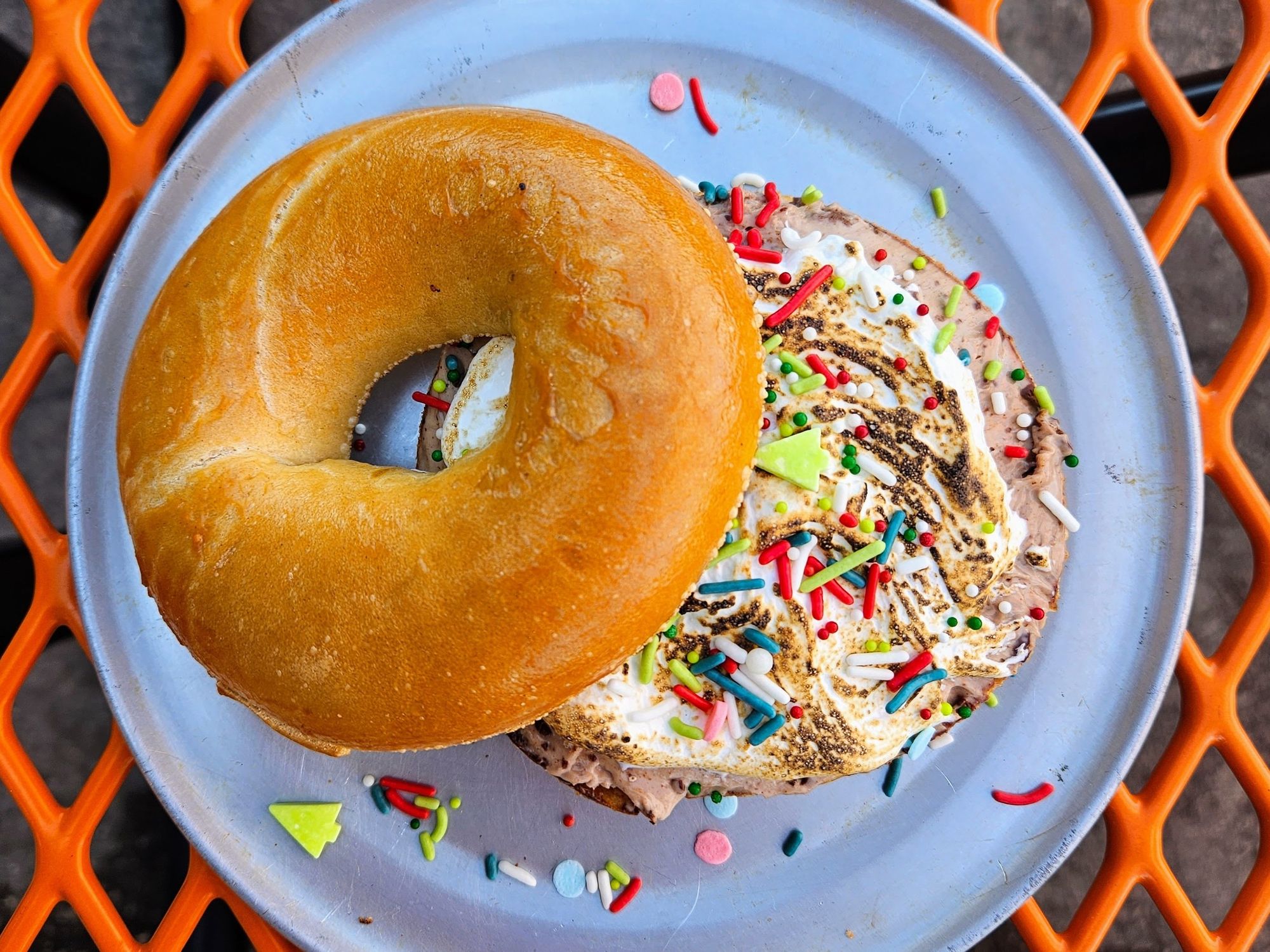 Nervous Charlie's and Fancy Marshmallow collab bagel