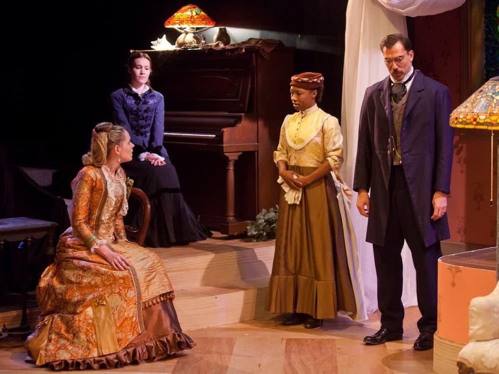 News_Nancy_threshold_Courtney D. Jones_Tracie Thomason_Kristin Warren_Courtney D. Jones_David Matranga in Sarah Ruhl's In The Next Room Or The Vibrator Play_at Stages Repertory Theatre