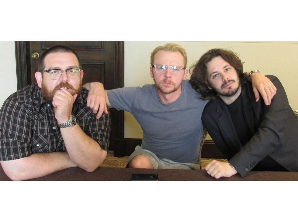 Nick Frost, from left, Simon Pegg and Edgar Wright The World's End August 2013