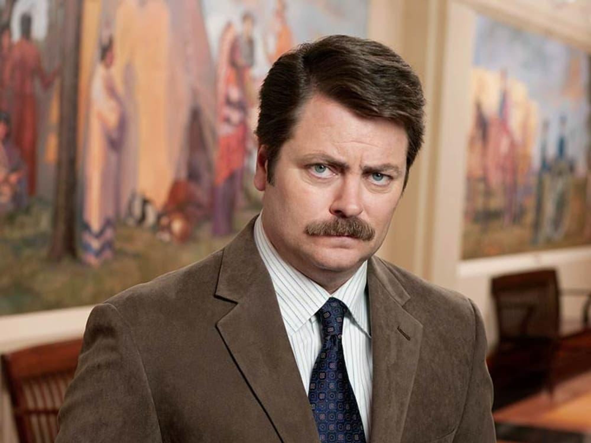 Nick Offerman as Ron Swanson of Parks and Recreation