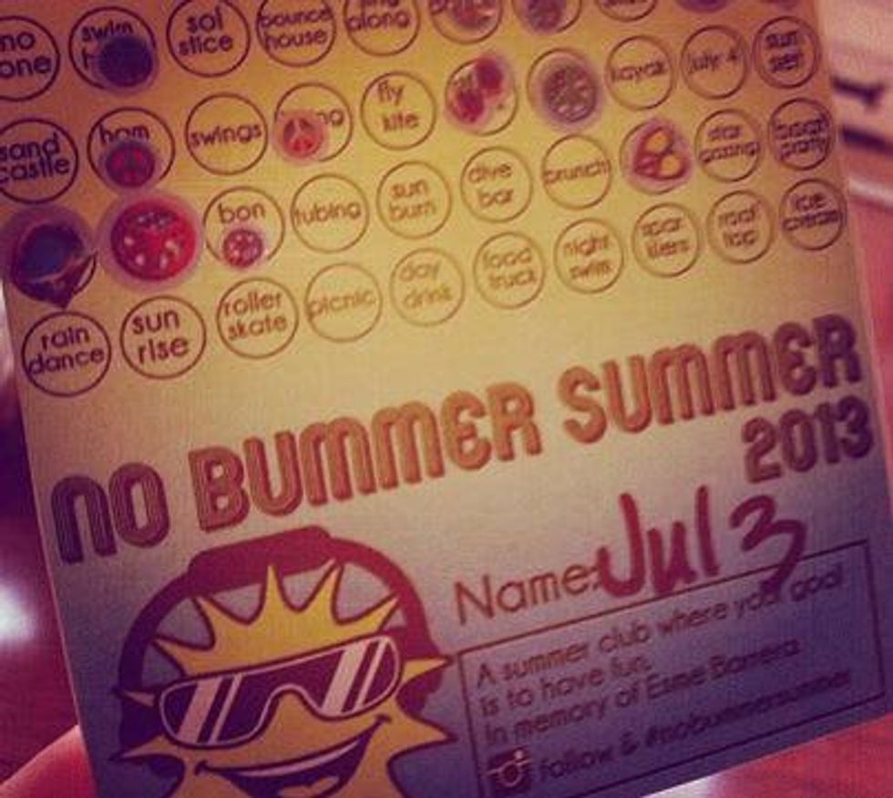 No Bummer Summer card in honor of Esme Barrera