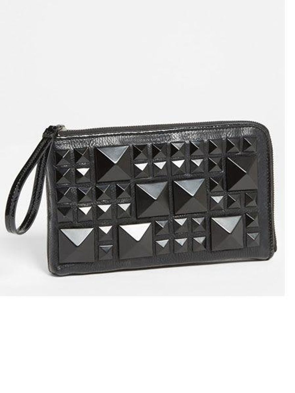 nordstrom POVERTY FLATS by rian Matte Pyramid Stud Zip Clutch