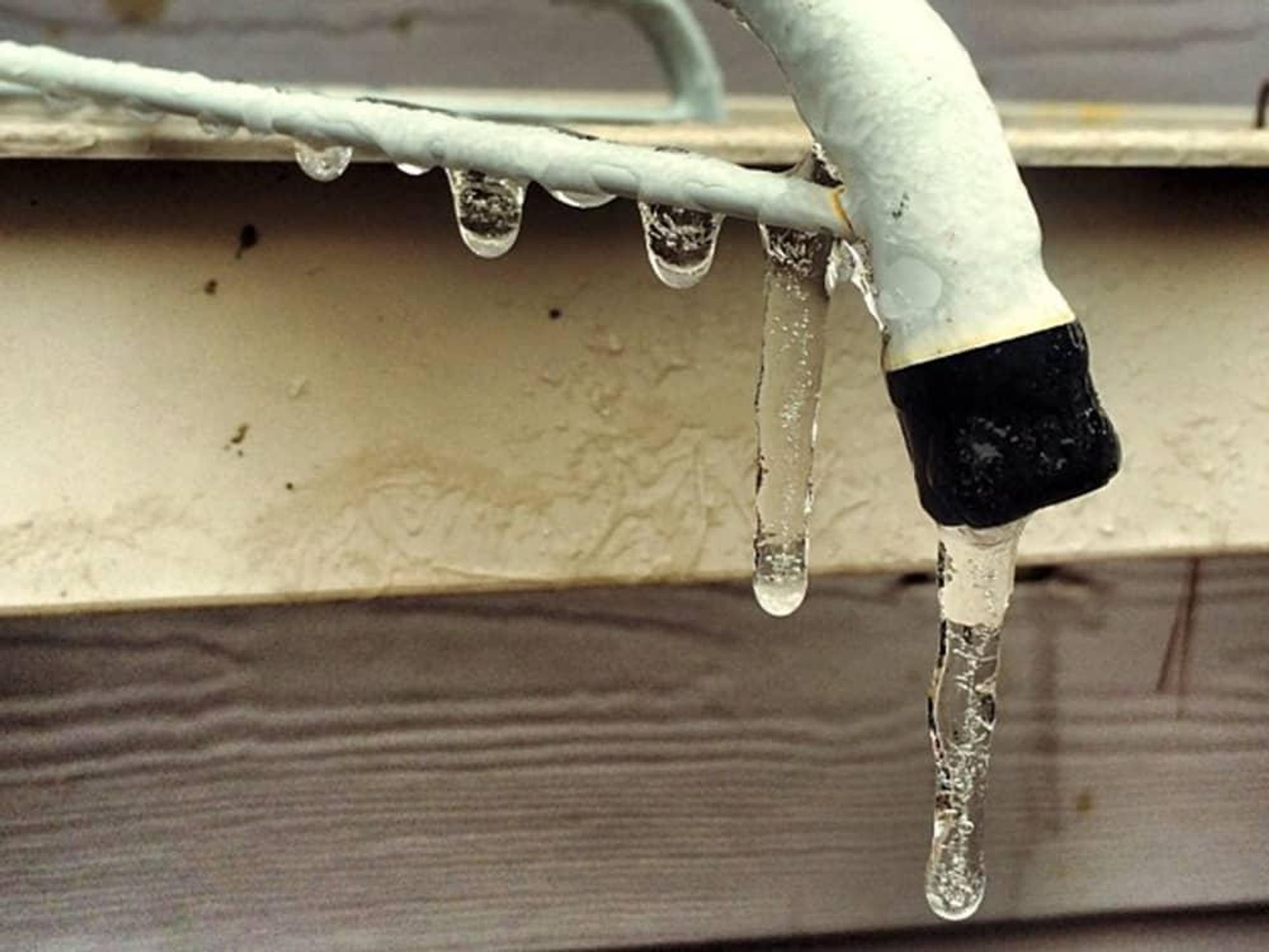 now in Houston January 2014 ice on pipe