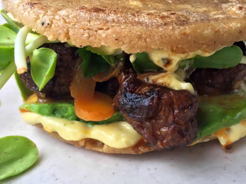 Odd Duck lunch sunchoke gordita dish