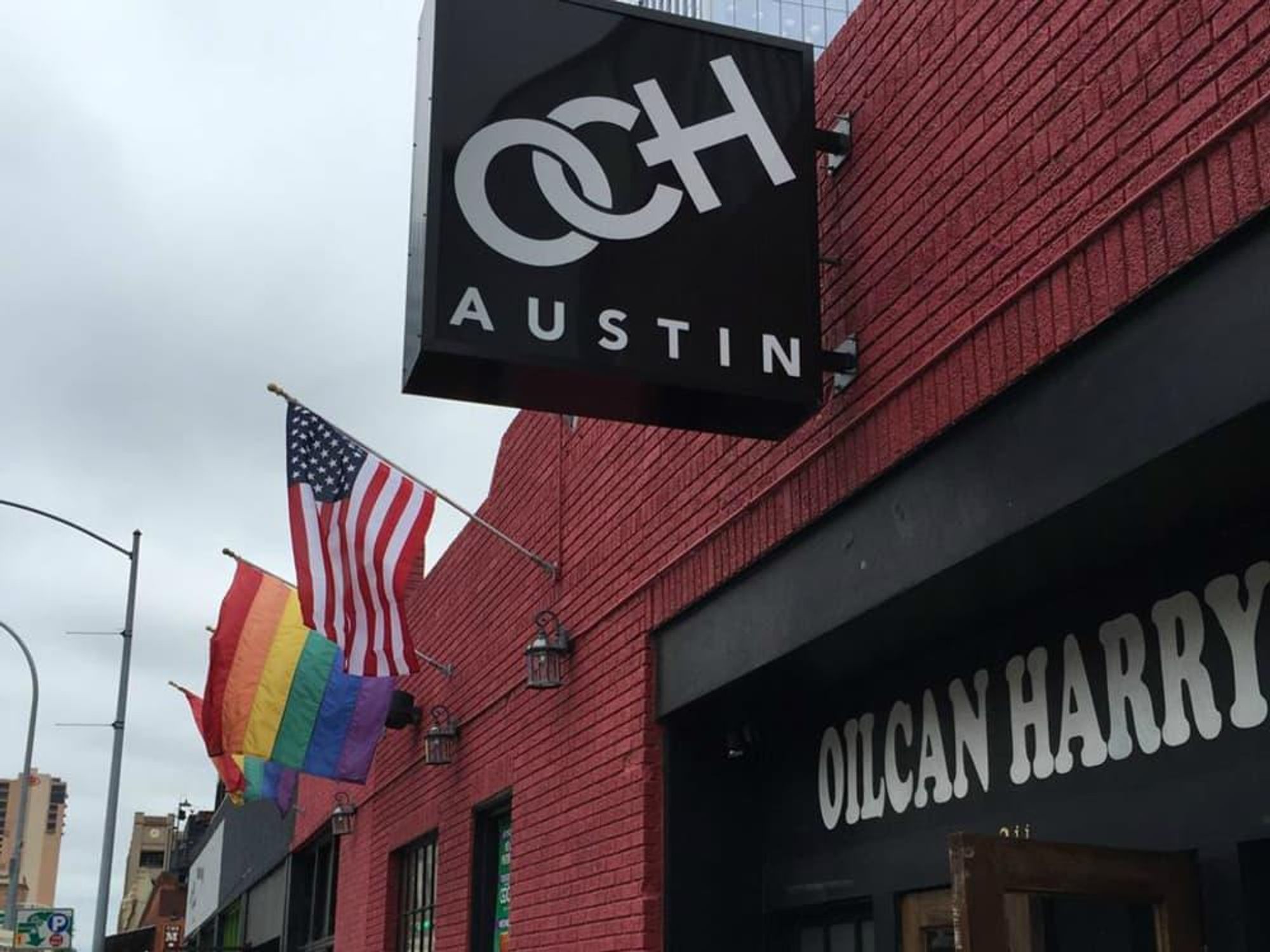 Oilcan Harry's Austin venue gay bar Warehouse District flag 2015