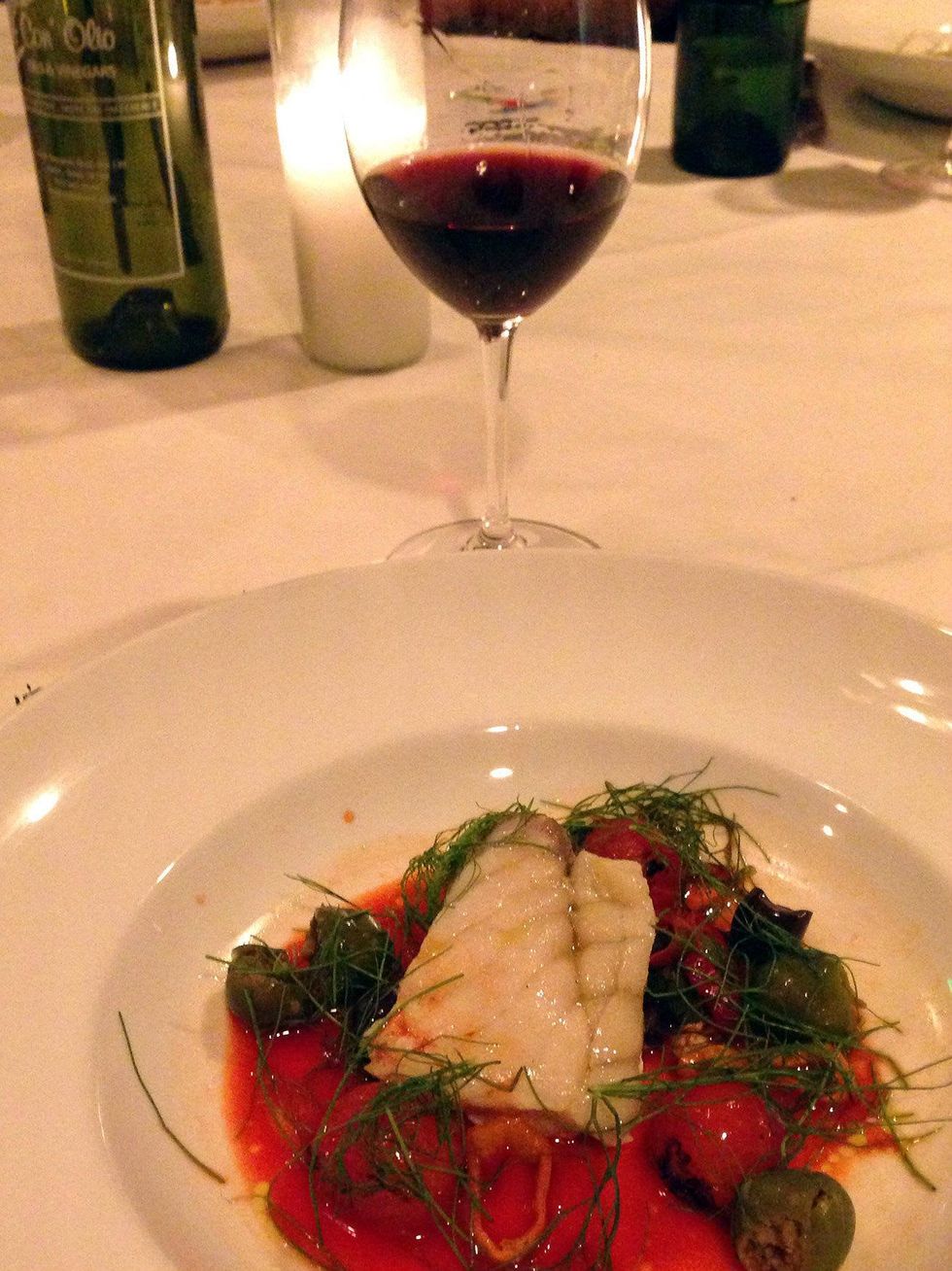 Olive oil poached monkfish