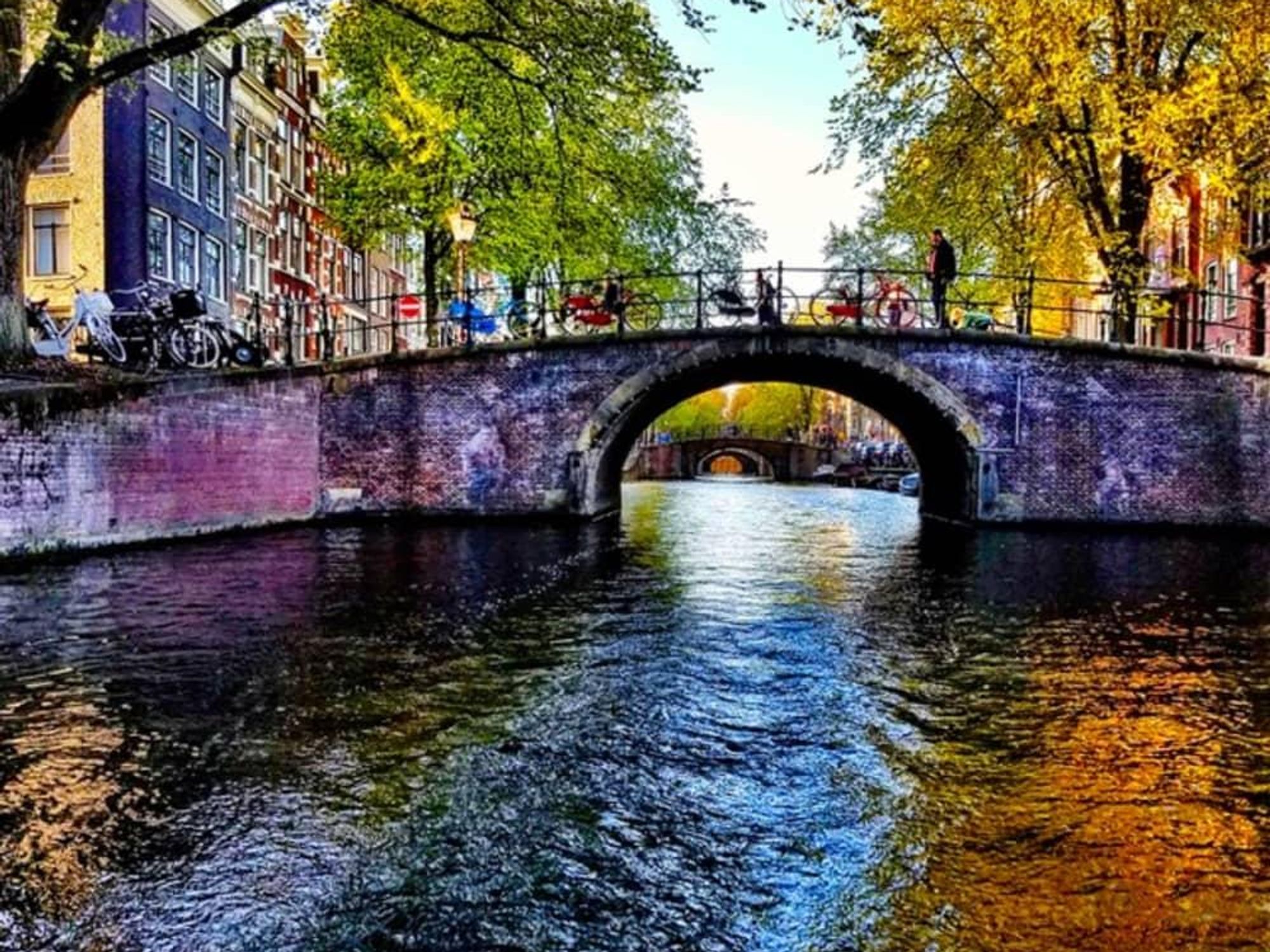 One of the many canals of Amsterdam