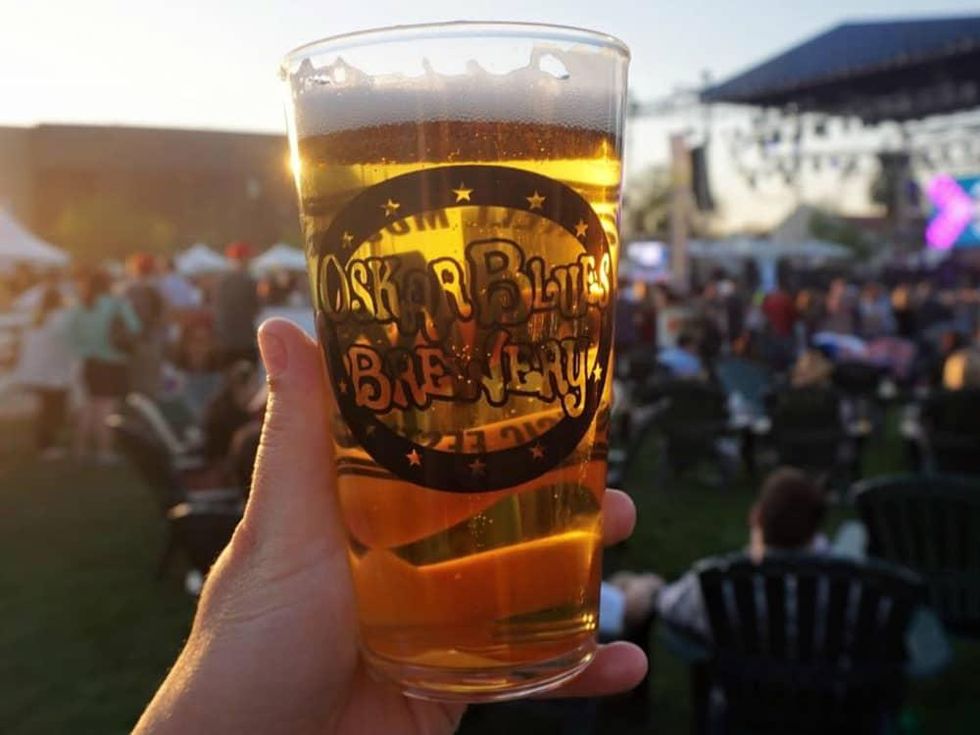 Oskar Blues beer brewery glass