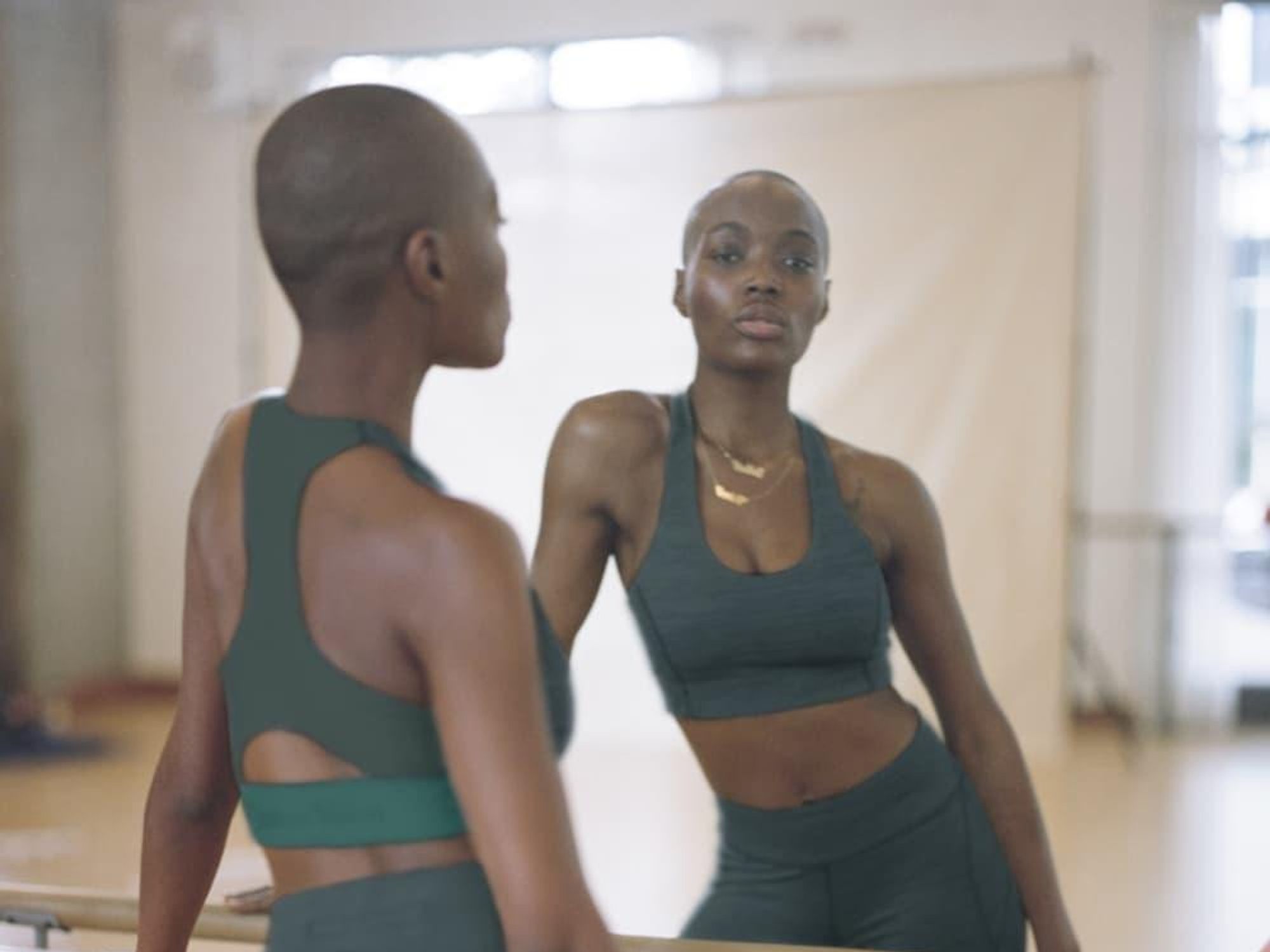 Outdoor Voices woman workout studio gym