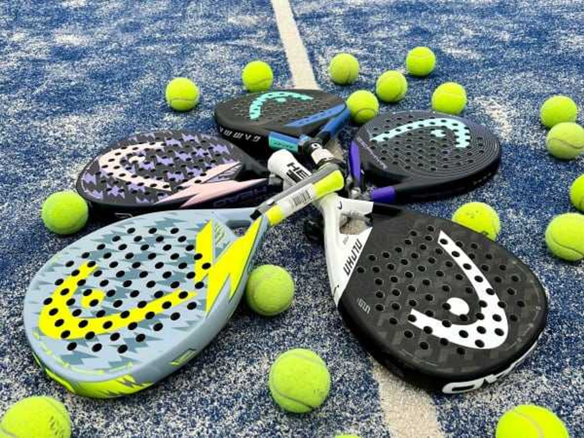 Padel rackets and balls