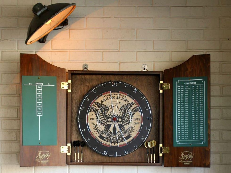 Parlor & Yard bar Dunlap ATX west sixth February 2016 Sailor Jerry dart board