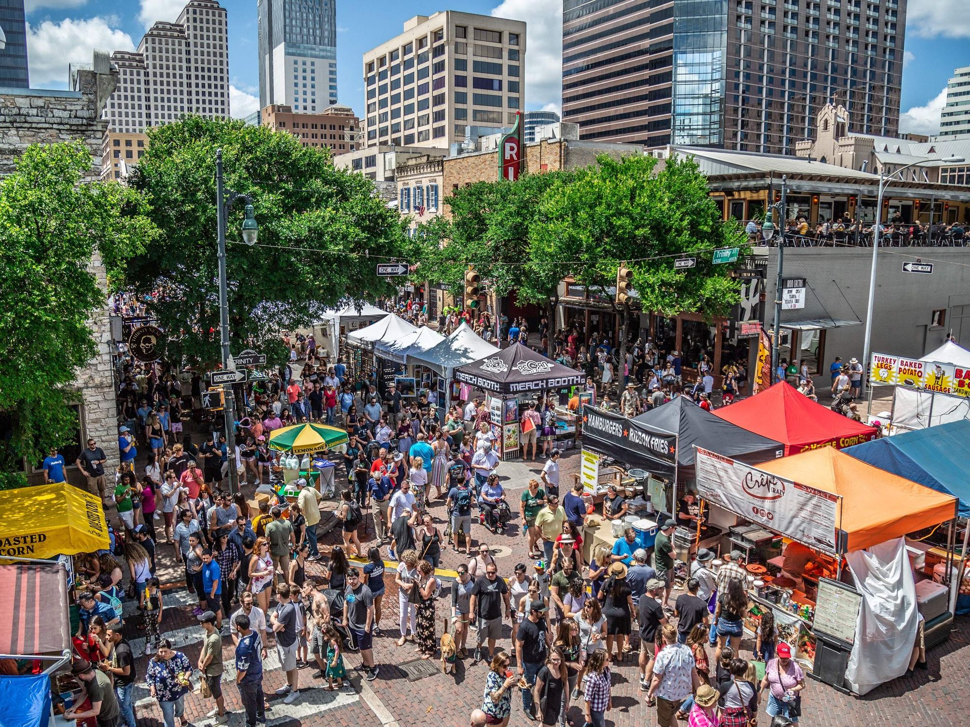 Pecan Street Festival aerial
