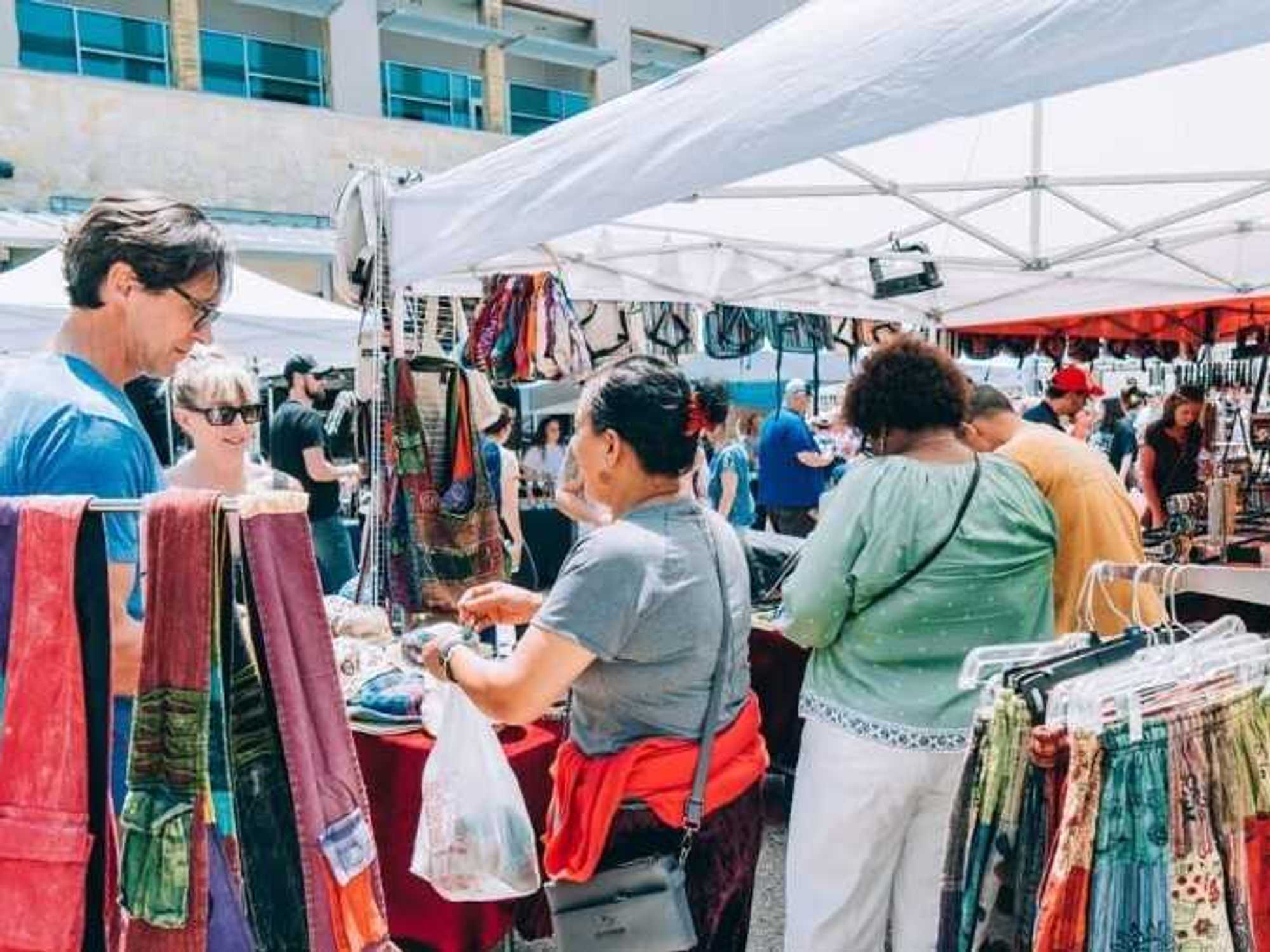 Pecan Street Festival clothing vendor