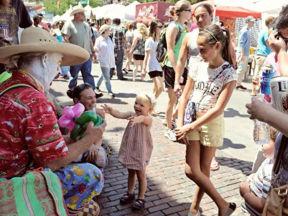 Pecan Street Festival_Sixth Street_clown_Spring 2014