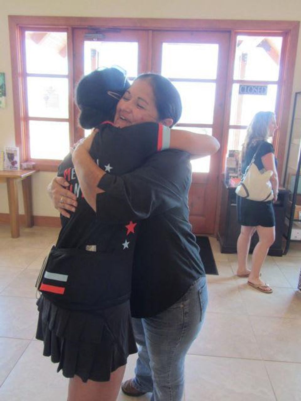 Pedernales Cellars tasting room manager, Dora Lupo, welcoming us to the winery
