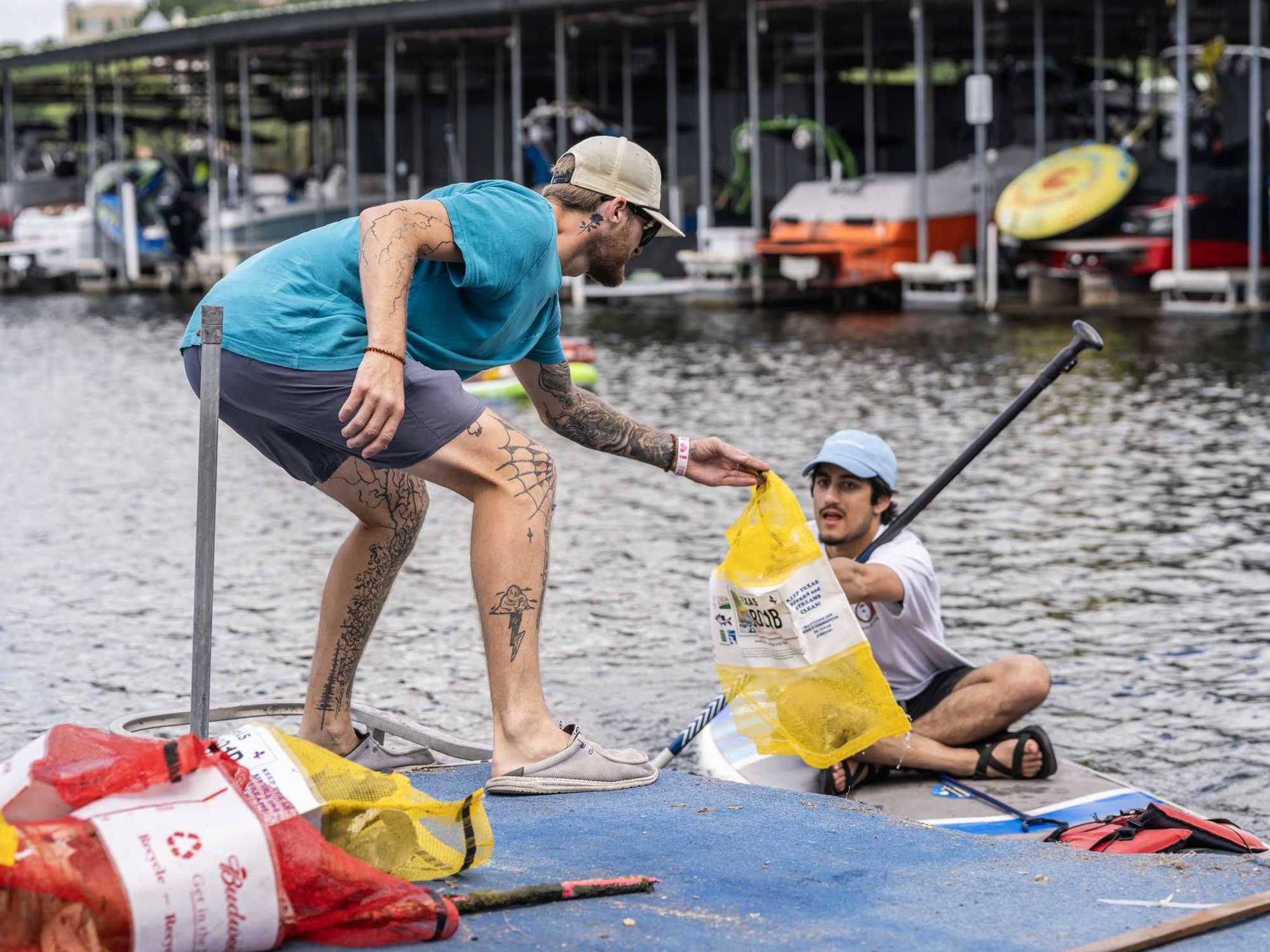 People help clean up the Colorado River