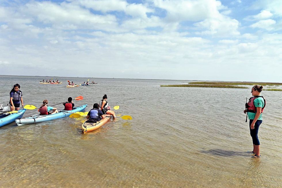 People kayaking in Christmas Bay