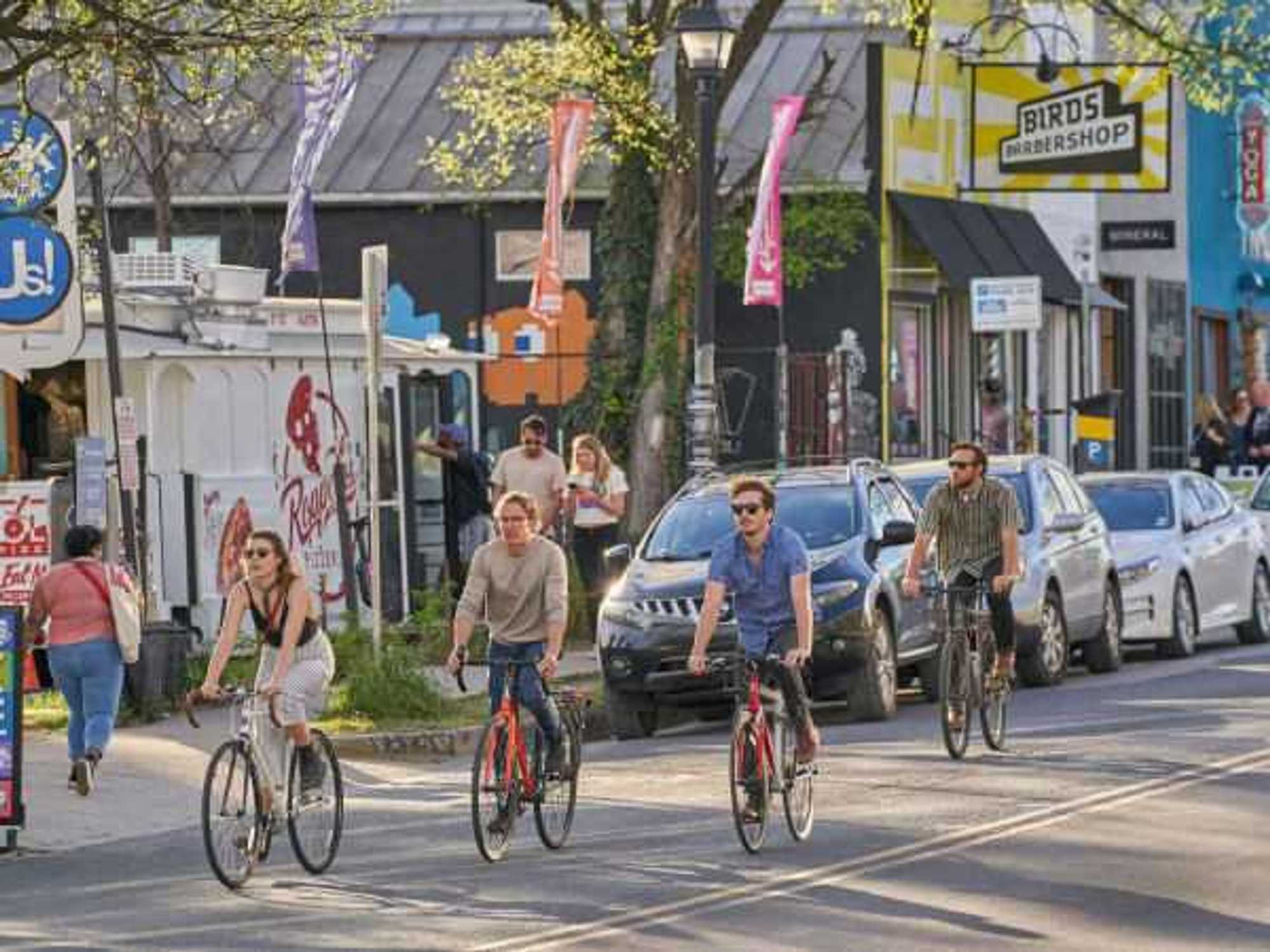 People riding bikes in Austin
