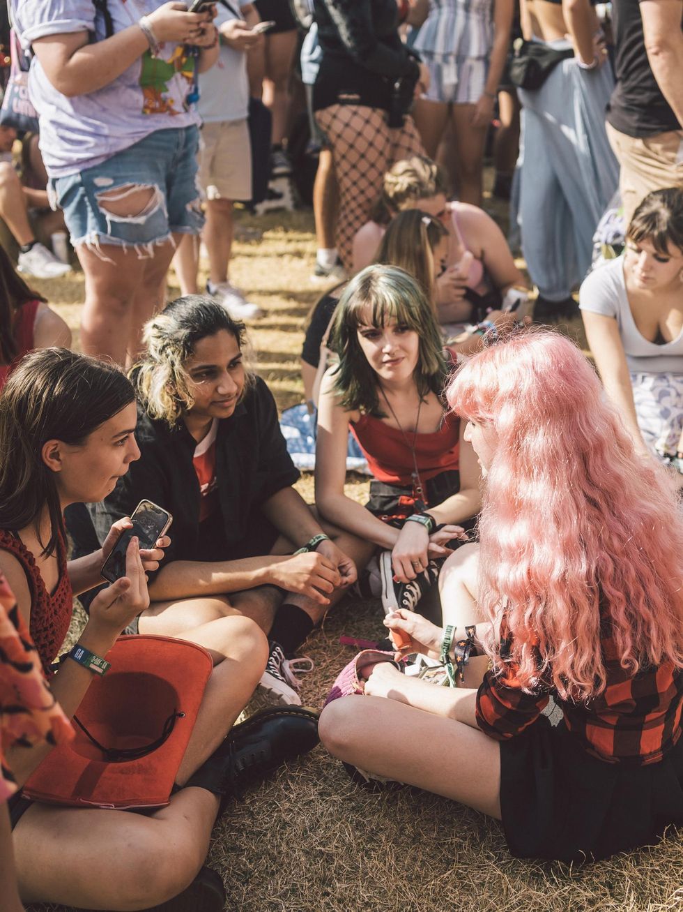 People sit at Austin City Limits Festival