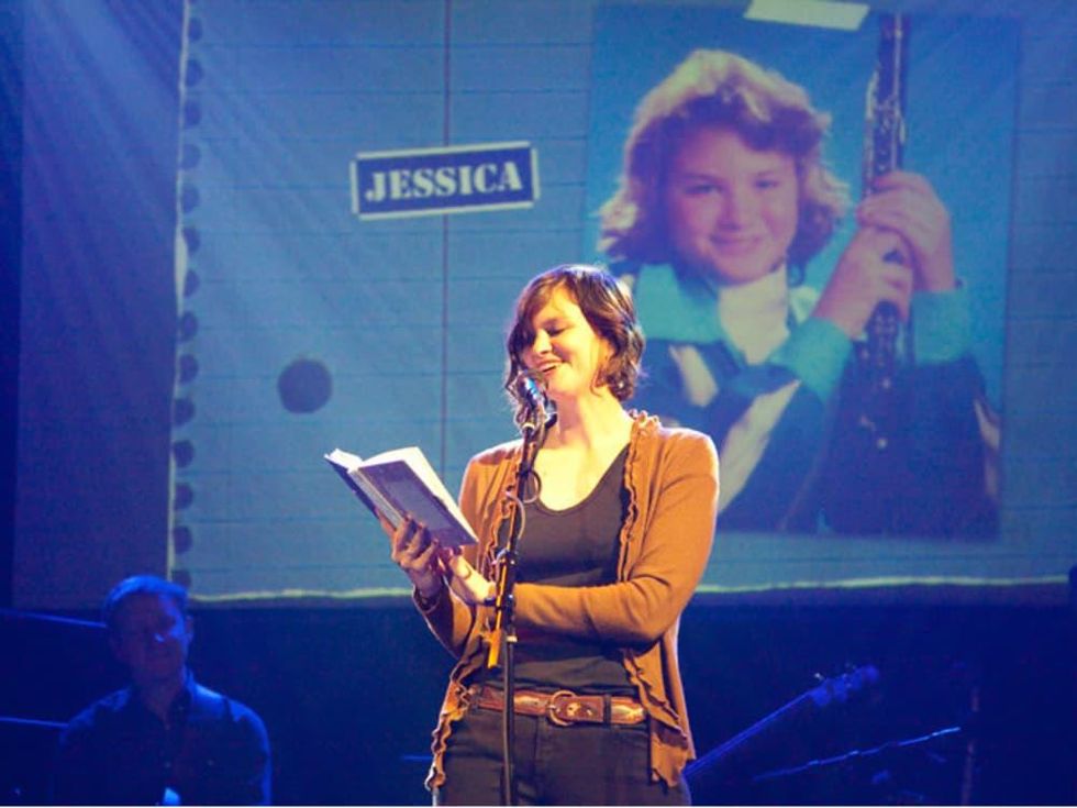 performer on stage for Mortified Nation documentary