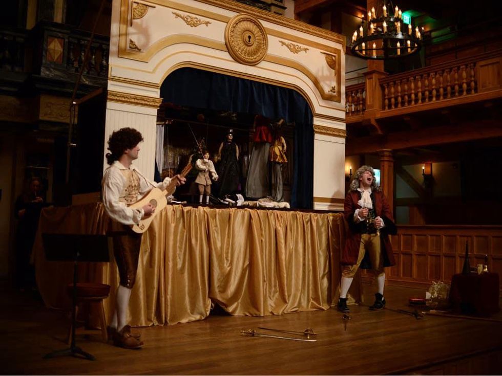 performers and puppets for the Hidden Room production of Der Berstrafte Brudermord, or Hamlet prince of Denmark