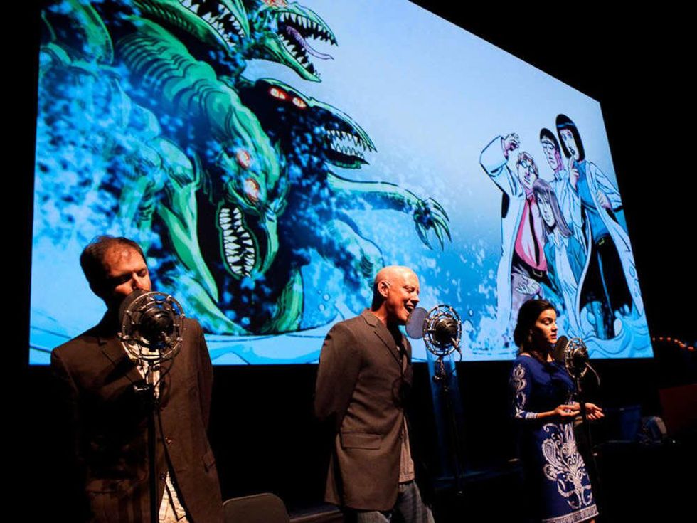 performers of The Intergalactic Nemesis on stage