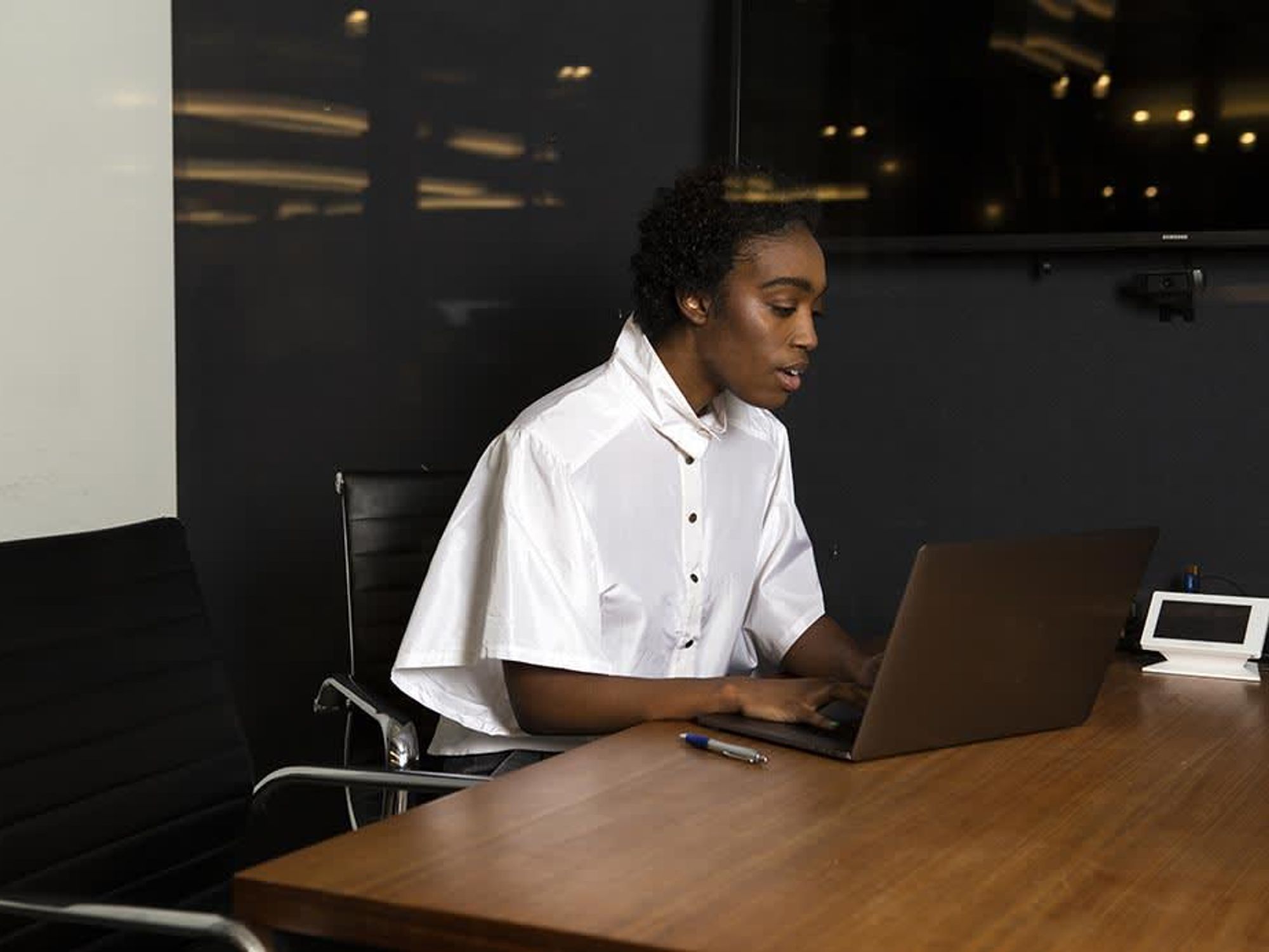 Person office work on computer