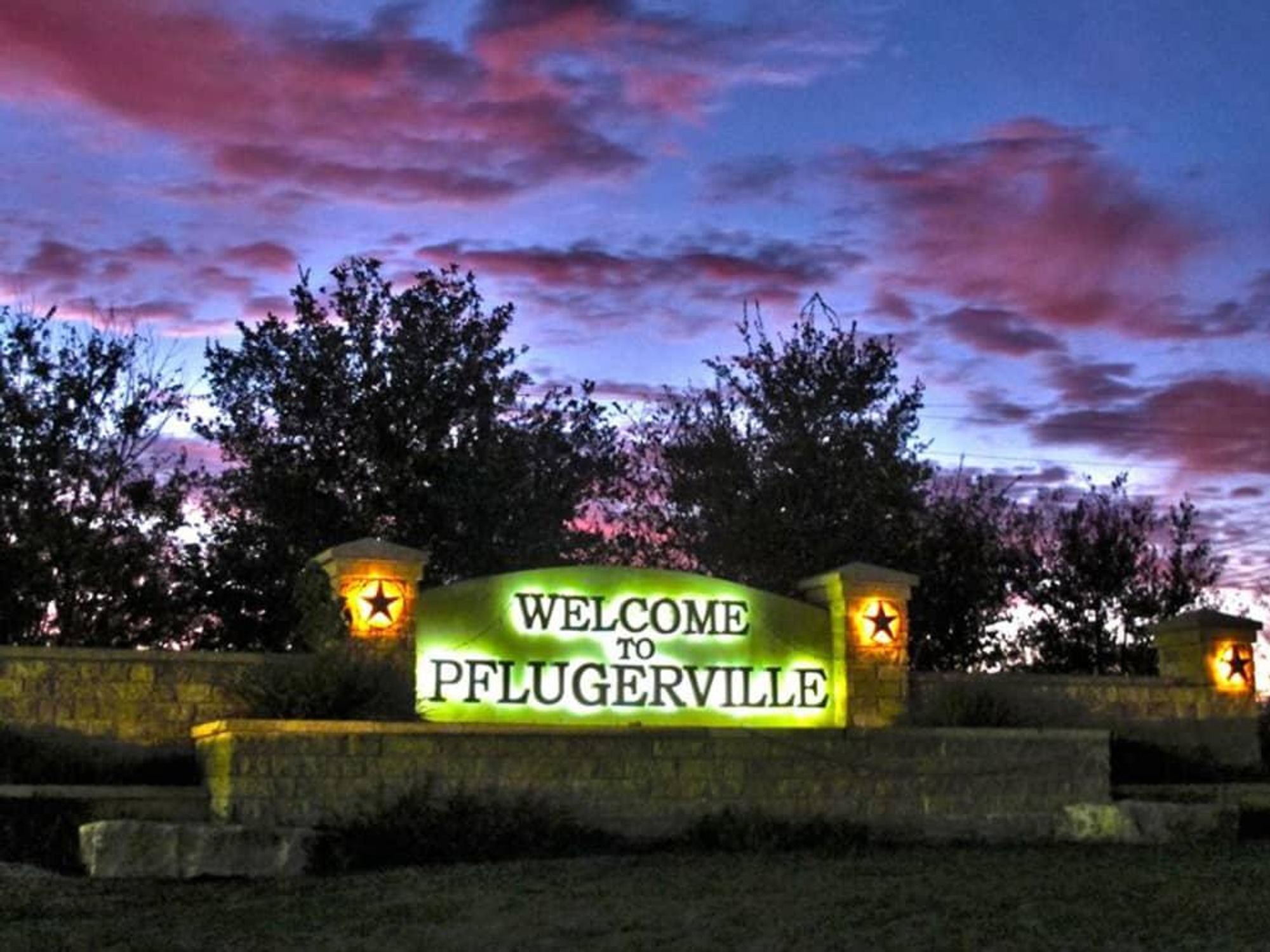 Pflugerville city sign