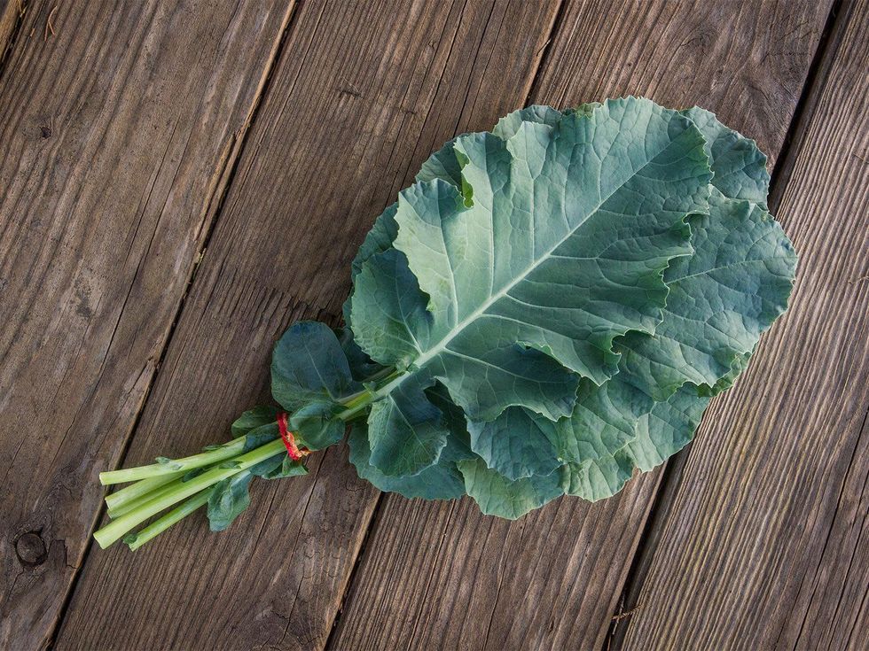 Photo of collard green leaves