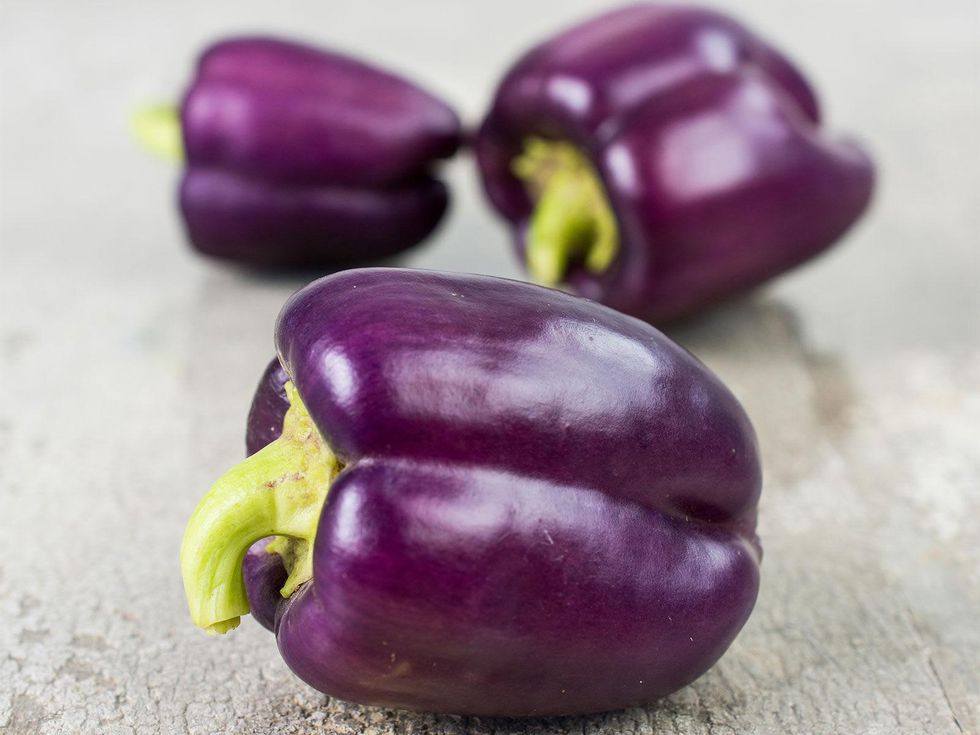 Photo of purple bell peppers