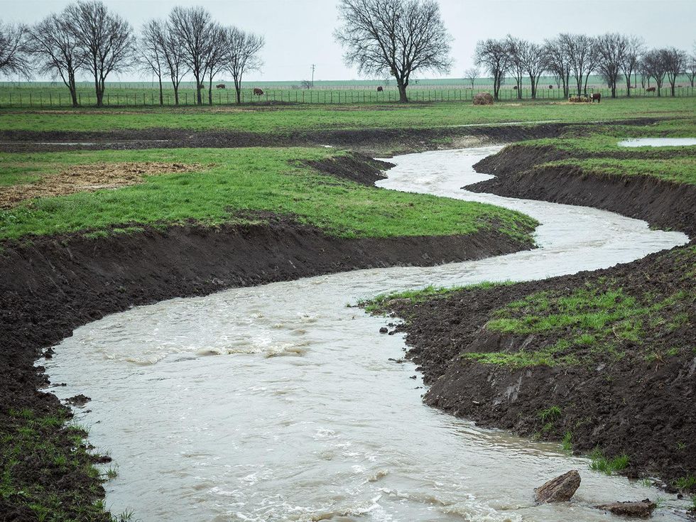 Photo of winding creek with water