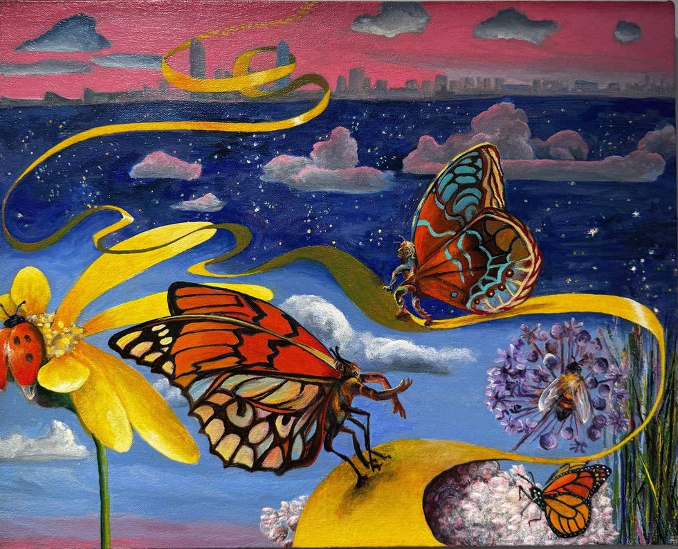 Piece in Melanie Hickerson's Siblings, They Is Us exhibition