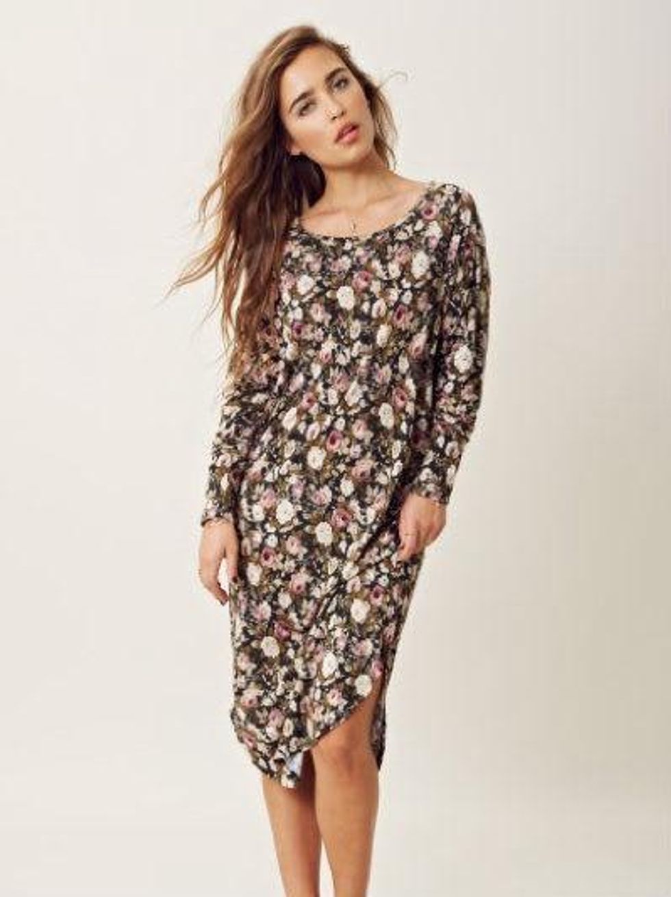 planet blue FLORAL VINTAGE-INSPIRED LOUNGE DRESS