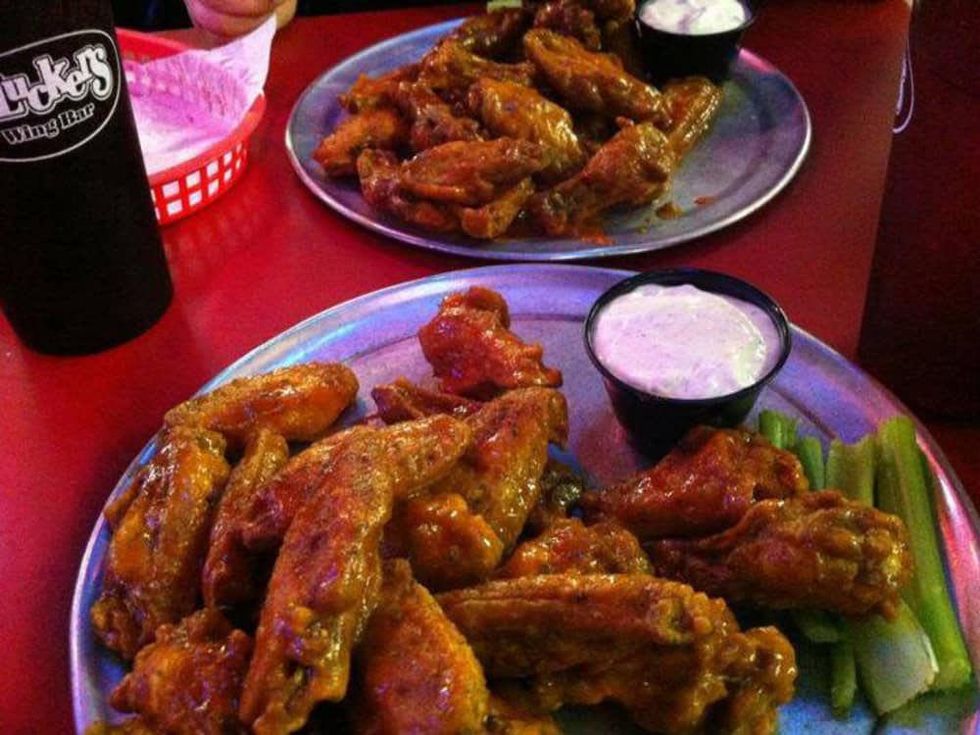 plate of chicken wings at Plucker's Wing Bar
