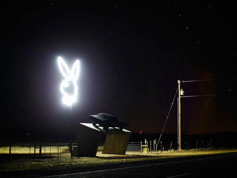 Playboy Marfa at night
