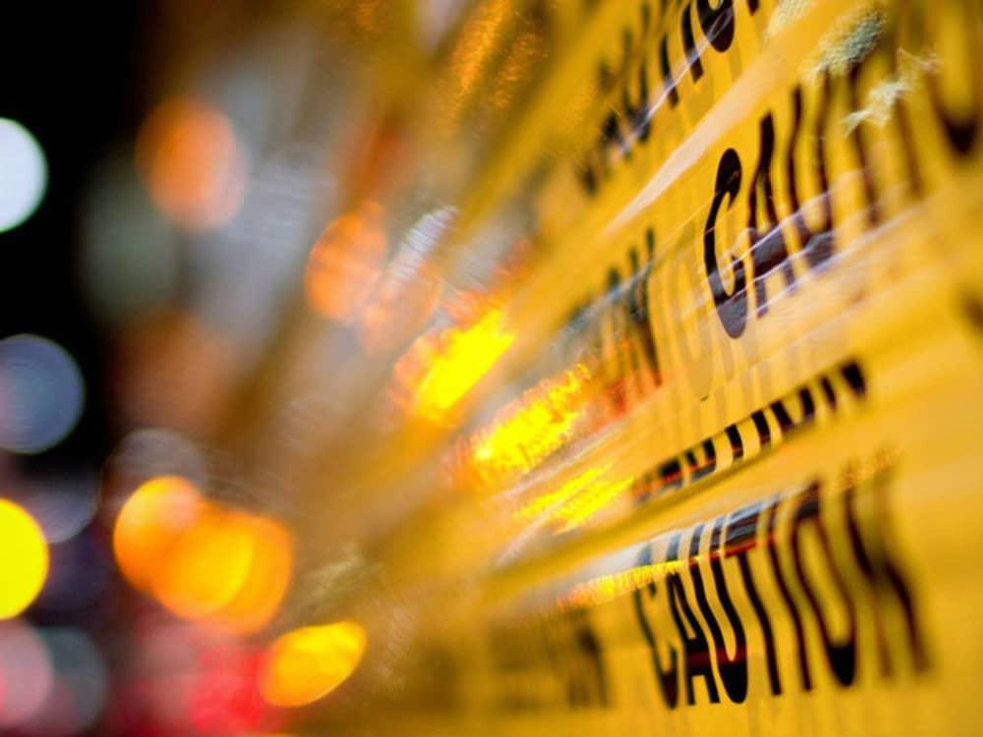 police tape caution police lights