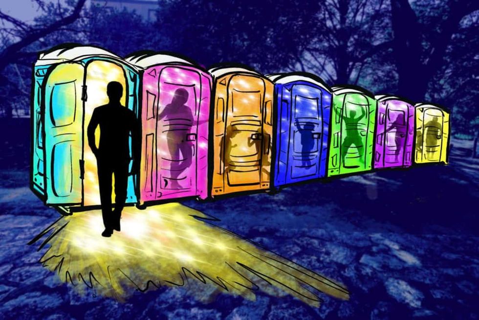 Portal Potty mockup for the Austin Creek Show