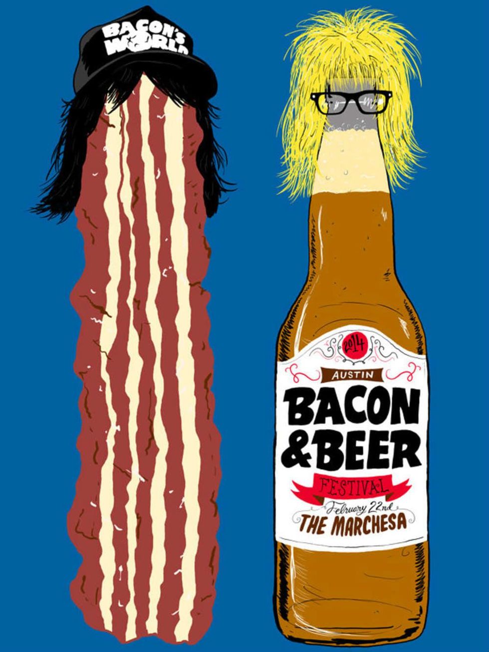 poster for the first annual Austin Bacon and Beer Festival